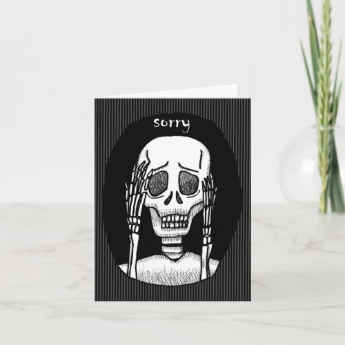 Funny Skull Apology Gothic Horror Lover Sorry Card
