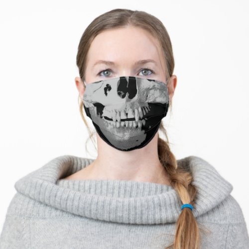 Funny Skull _ Black  White Pop Art Fantasy Art Adult Cloth Face Mask