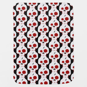 Funny skull cartoon monster baby burp cloth blanket