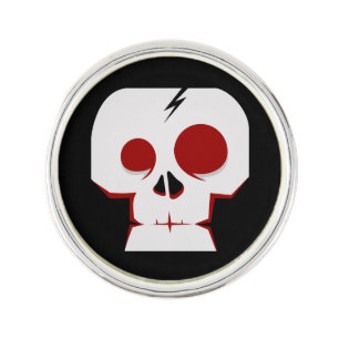 Funny skull cartoon monster lapel pin