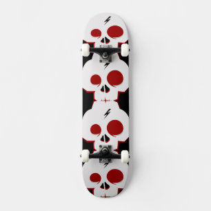 Funny skull cartoon monster skateboard