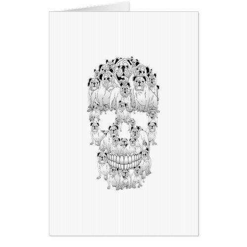 Funny Skull Costume Men Women Bulldog Lover Gifts Card