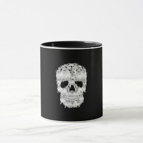 Funny Skull Costume Men Women Bulldog Lover Gifts Mug