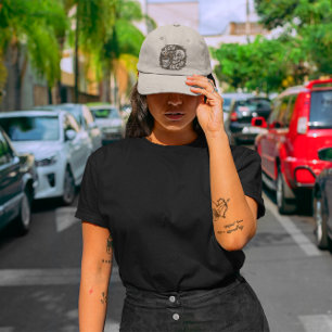 Funny Skull Death Before Decaf Coffee Lover Snap Back Hat