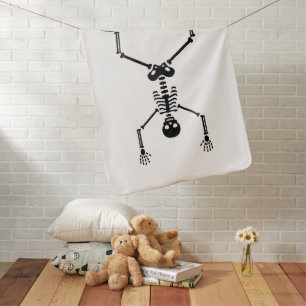 Funny skull doing handstand baby blanket