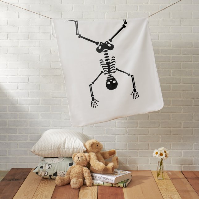 Funny skull doing handstand baby blanket (In Situ)