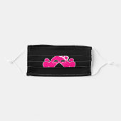 Funny Skull Face Mask, Black with cute pink Skull Adult Cloth Face Mask (Front, Folded)