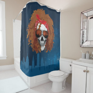 Funny Skull in New York Shower Curtain