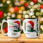 Funny Skull In Santa Hat Ho Ho Ho Christmas Two-Tone Coffee Mug<br><div class="desc">Start your holiday mornings with a smile and a little dark humor by sipping your favorite coffee or peppermint hot cocoa from this *Funny Skull in Santa Hat Ho Ho Ho Christmas Two-Tone Coffee Mug*. Perfect for those who love a blend of spooky and festive, this unique coffee mug features...</div>
