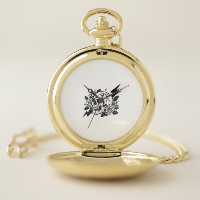 Funny Skull Lover Pocket Watch (Inside)