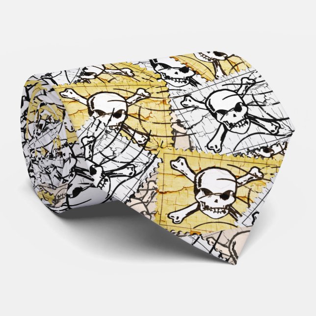 Funny Skull Neck Tie (Rolled)