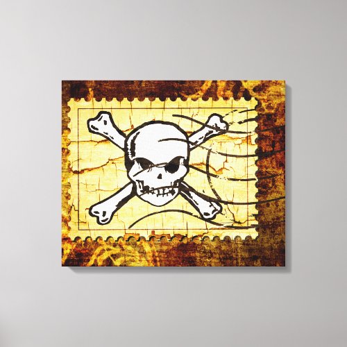 Funny Skull Stamp 2 Canvas Print