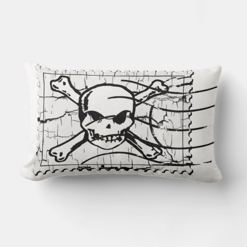 Funny Skull Stamp 2 Lumbar Pillow