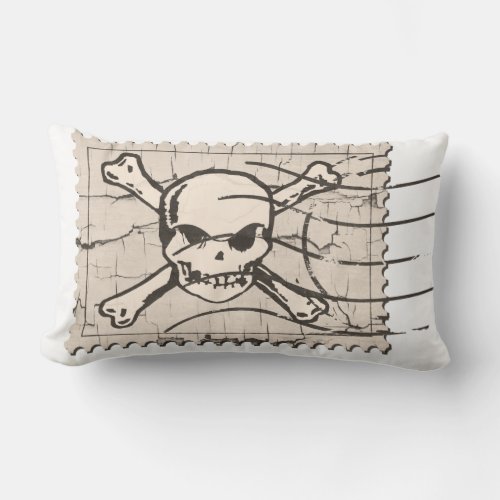 Funny Skull Stamp 4 Lumbar Pillow