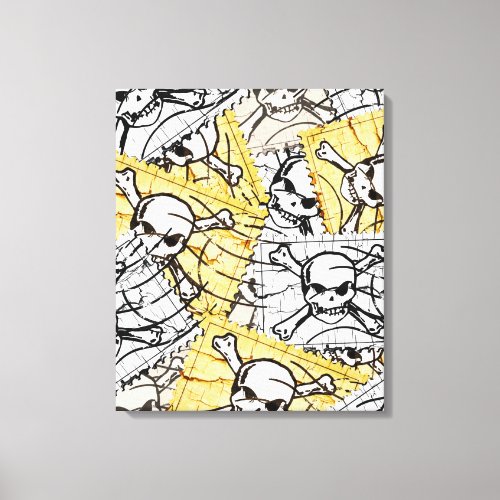 Funny Skull Stamp Canvas Print