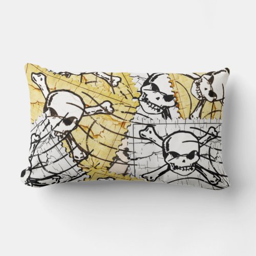 Funny Skull Stamp Lumbar Pillow