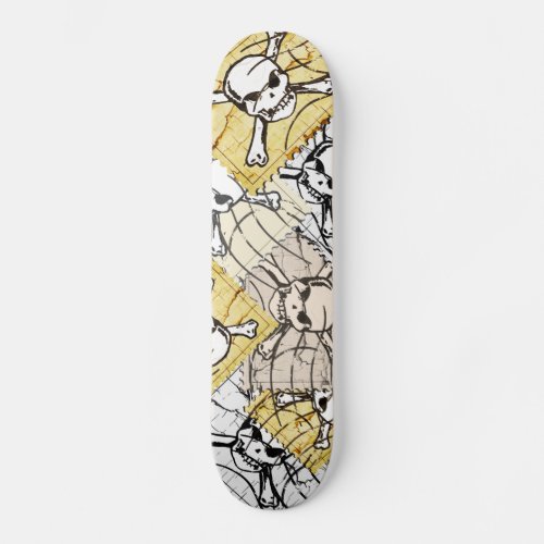 Funny Skull Stamp Skateboard