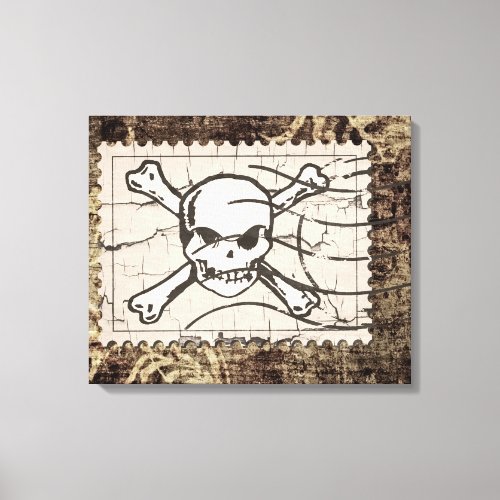 Funny Skull Stamp Vintage 2 Canvas Print