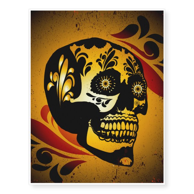 Funny skull temporary tattoos (Front)