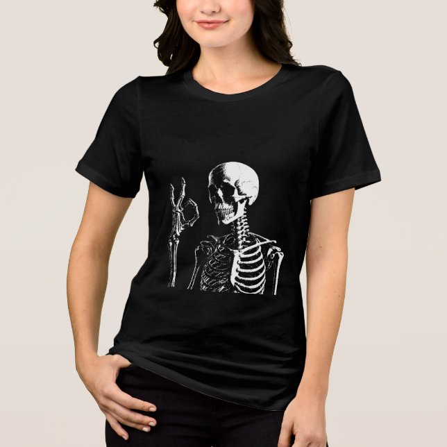 funny skull Tri-Blend shirt (Front)