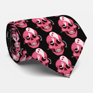 Funny Skull With Ghosts Halloween Neck Tie