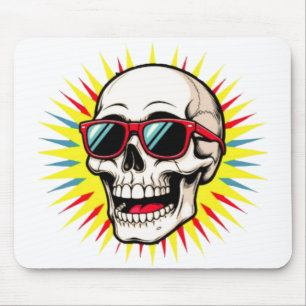**Funny Skull With Sunglasses – Cartoon Laughing S Mouse Pad