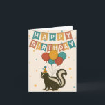 Funny Skunk Birthday Card – Balloons & Party Hat<br><div class="desc">Make someone smile with this unique skunk birthday card! Featuring a cheerful skunk in a colorful party hat surrounded by balloons, this card is perfect for nature lovers, kids, or anyone who appreciates a fun, lighthearted design. Blank inside for your personal message. Part of the Tring Tring Cards animal birthday...</div>