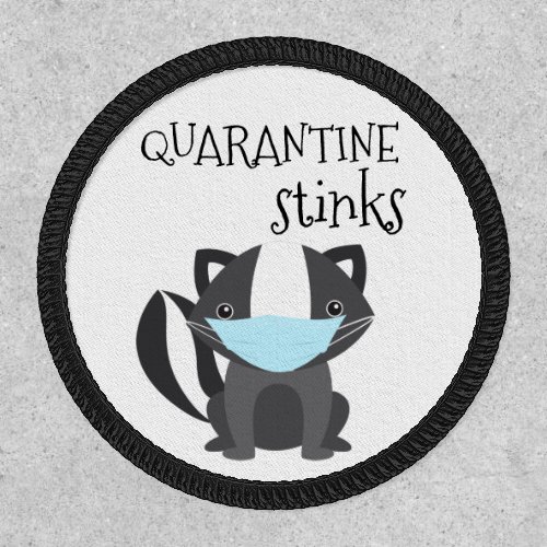 Funny Skunk Covid Face Mask Quarantine Stinks Patch