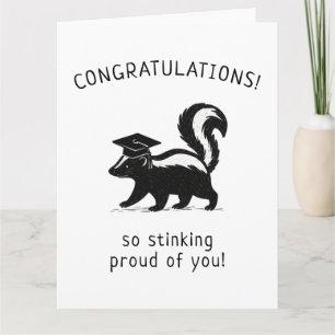 Funny Skunk Graduation Pun New Grad Punny Greeting Card