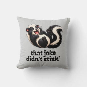 Funny Skunk Joke Cartoon Throw Pillow