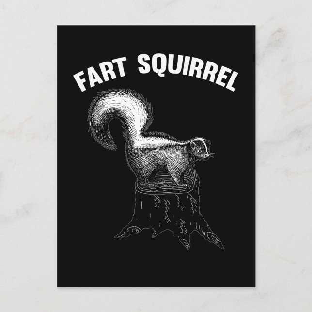 Funny Skunk Joke Squirrel Pun Postcard (Front)