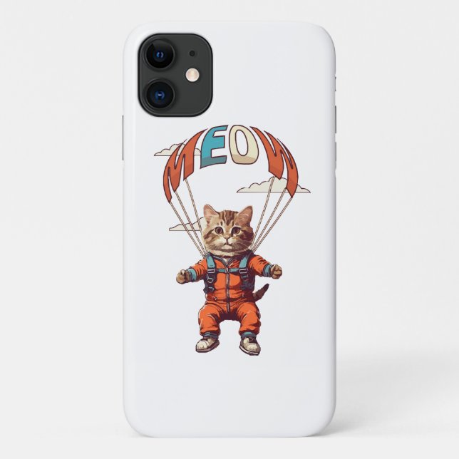 Funny Skydiving Cat Case-Mate iPhone Case (Back)