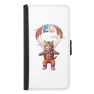 Funny Skydiving Cat Samsung Galaxy S5 Wallet Case