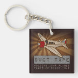 Funny Skydiving Duct Tape Square Keychain at Zazzle