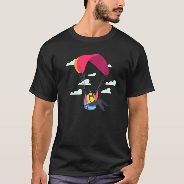 Funny Skydiving Dude Cool Sports Cut Off Clouds Pa T-Shirt (Front)