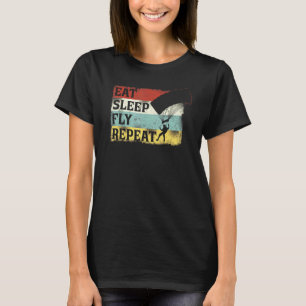 Funny Skydiving Eat Sleep Fly Repeat Parachute Par T-Shirt