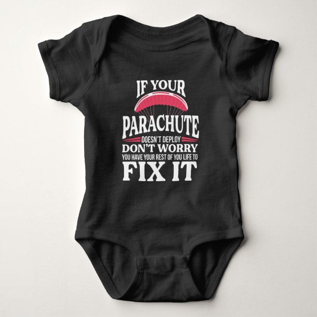 Funny Skydiving Gift Hilarious Skydiver Parachute Baby Bodysuit (Front)