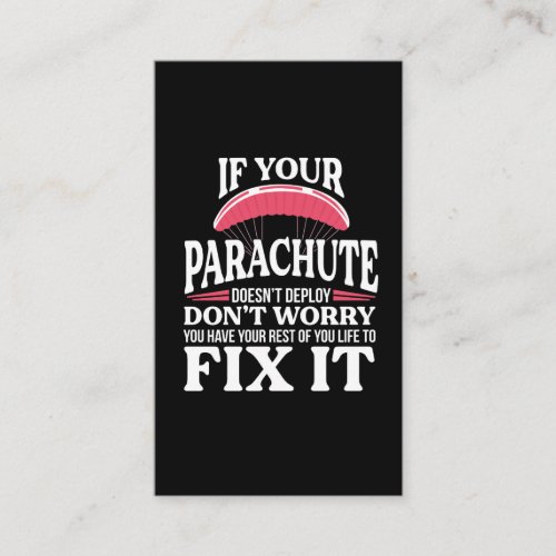 Funny Skydiving Gift Hilarious Skydiver Parachute Business Card