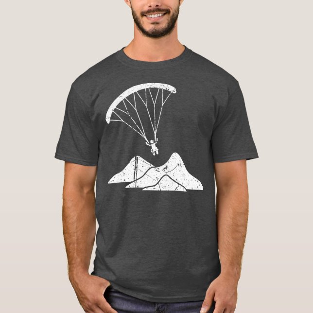 Funny Skydiving Skydiver Silhouette Paragliding T-Shirt (Front)