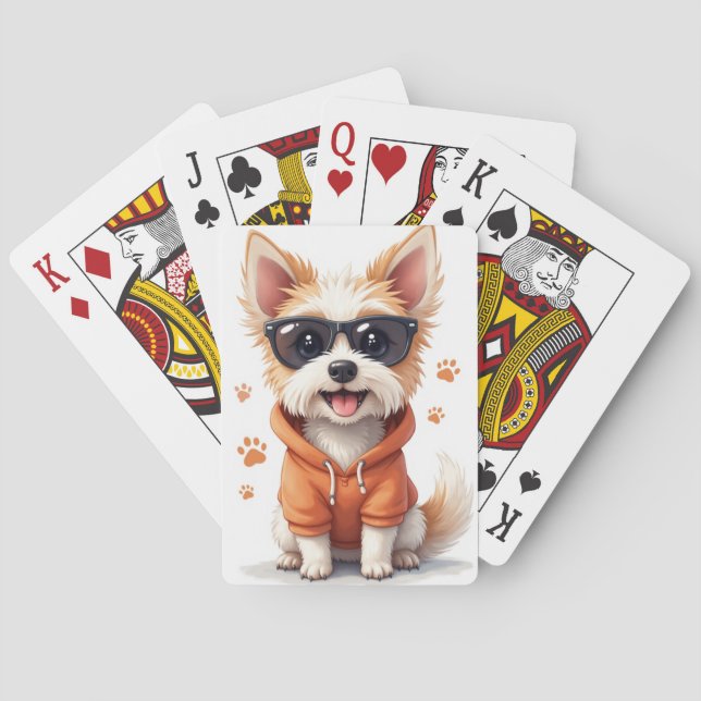 Funny Skye Terrier Kawaii Dog Poker Cards (Back)