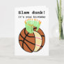 Funny slam dunk basketball birthday card