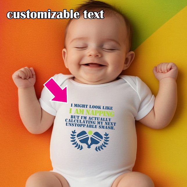 Funny sleeping  baby pickleball bodysuit (Cute and funny baby pickleball bodysuit)