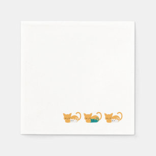 Funny Sleeping Cat Art III Napkins