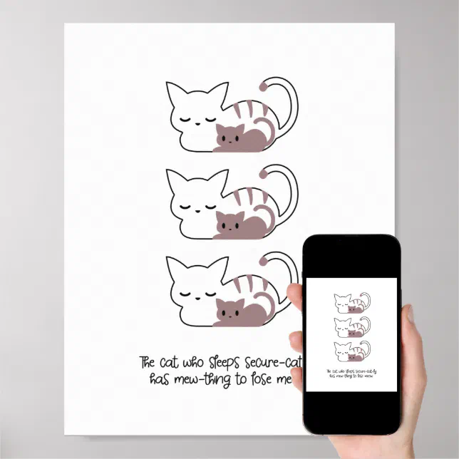 Funny Sleeping Cat Pun and Art II Poster Zazzle