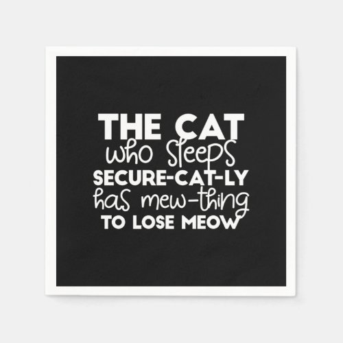 funny sleeping cat quotes napkins