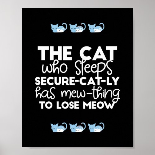 funny sleeping cat quotes poster