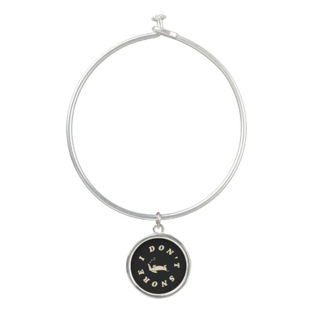 Funny Sleeping Dog Bangle Bracelet (Front)