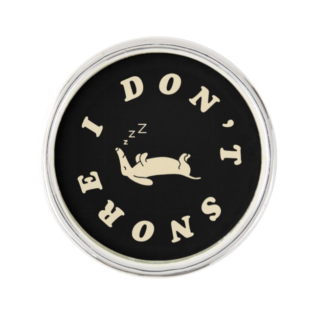 Funny Sleeping Dog Lapel Pin (Front)