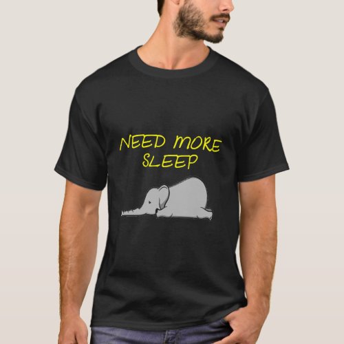 Funny Sleeping Elephant Pajama T_Shirt For Bedtime