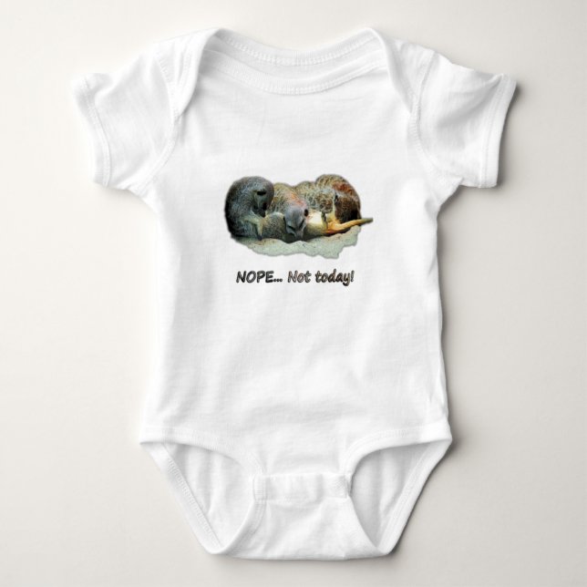 Funny, sleeping meerkats baby bodysuit (Front)